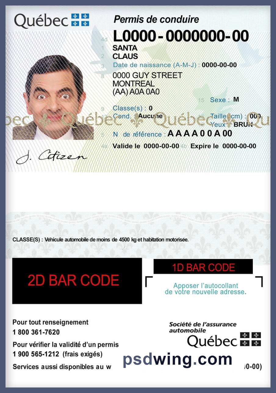 Canada Quebec Driving License